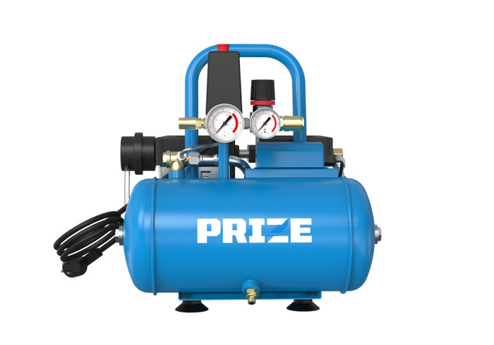 Kompressor støjsvag 0,75 hk og 6 liter tank - PRIZE